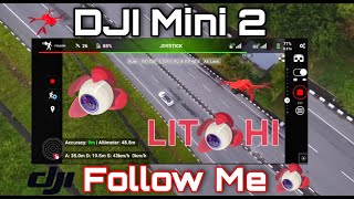 DJI Mini 2  Follow Me mode using Litchi  Follow Car [upl. by Rosella]