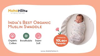 Pure Muslin swaddle for baby in India  Muslin swaddle cloth  Swaddling  Momshome [upl. by Ahsiuqet]