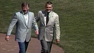 Mickey Mantle joined by Roger Maris tosses first pitch [upl. by Amrac485]