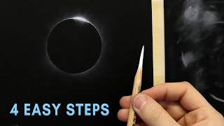 Learn to Draw a Realistic Solar Eclipse in Pencil 4 Easy Steps [upl. by Innus]