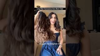 Long hair extensions to short hair nishhair hairextensions hairhacks [upl. by Lachus]