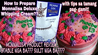 How to Prepare Monnalisa Deluxe whipping Cream Monnalisa Deluxe Product Review Stable icing [upl. by Oruasi]