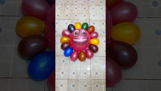 Big Purple Smile balloon with water colorful amp mini cycle rainbow balloons pop reverse asmr satisfy [upl. by Erich]