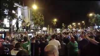 GAWA qualifying for 2016 Euros Euphoric fans celebrating outside Laverys Belfast [upl. by Mellman]