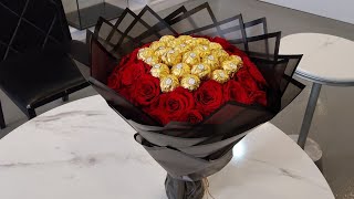 How ToMake Chocolate Bouquet Ferrero Rocher zkflowers flowermaking bouquet youtube YouTube [upl. by Osy658]