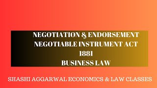 NEGOTIATION amp ENDORSEMENT PART 1 [upl. by Anawk]