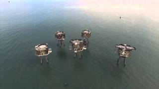 Maunsell Sea Fort  Thames Estuary  UAV aerial view [upl. by Jaquelin]