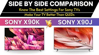 Sony x90J vs Sony X90K  Side By Side Comparison  X90K vs X90J [upl. by Geibel]