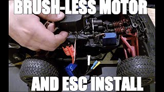 Traxxas Mini EREVO VXL 116th scale brushless motor and ESC install [upl. by Aiket581]