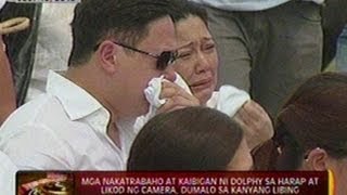 24 Oras Mga nakatrabaho at kaibigan ni Dolphy sa harap at likod ng camera dumalo sa kanyang libing [upl. by Ettennan]