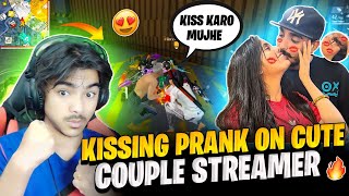 Kissing Prank on Cute Couple Streamer on Live🤣 they got Angry  Garena free fire [upl. by Edea640]