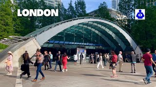 LONDON Canary Wharf Walk 🇬🇧 Financial amp Skyscraper District  East London Walking Tour 4K HDR [upl. by Clementius]