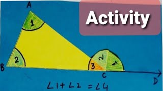 Maths Lab Manual Activity  Exterior angles property of triangle  Class  7 [upl. by Melburn513]