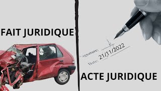 ACTES JURIDIQUES ET FAITS JURIDIQUES [upl. by Adnael]