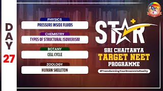 Day 27  STAR  Cell Cycle Human Skelton amp Fluids  NEETPreparation  srichaitanyagosala [upl. by Yniatirb979]