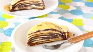 Nutella Mille Crêpe Cake How to Make Japanese Crepes Recipe  OCHIKERON  Create Eat Happy [upl. by Lotson]