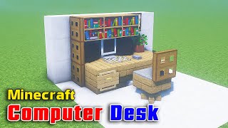 ⚒ Minecraft Interior Design Tutorial ⚒ How to Make a COMPUTER DESK in Minecraft 13 [upl. by Boff]