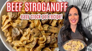 The Best Crock Pot Beef Stroganoff Recipe [upl. by Elly]