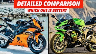 Kawasaki ZX6R vs Yamaha YZFR6  Which One Is Better Detailed Comparison [upl. by Drisko85]