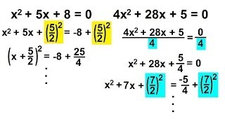 PreCalculus  Algebra Fundamental Review 17 of 80 Sol Quadratic Eqns Completing the Square [upl. by Oranneg]