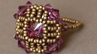 Sidonias handmade jewelry  How to bezel a round rivoli and make it look like a square [upl. by Ekard]