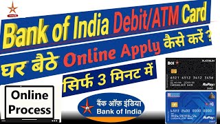 Bank of India DebitATM Card Online Apply Kaise kare  How to BOI ATM  Debit Card Apply Online [upl. by Meesan]