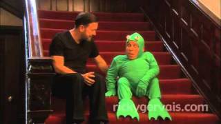 Ricky Gervais dresses Warwick Davis as a Frog [upl. by Salazar]