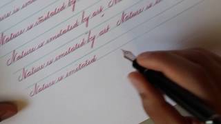 Spencerian Penmanship Day 29 Book 5 Page 13 quotNature is imitated by artquot [upl. by Nilyak]