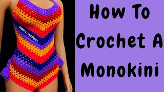 How To Crochet A Monokini Crochet One piece Bathing suit Beginner friendly [upl. by Donella364]