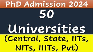 PhD Admission 2024  Last Dates of Ongoing Applications  50 Universities  Central State IIT NIT [upl. by Malilliw]