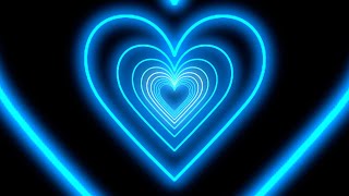 Heart Tunnel Background💙Sky Blue Neon Heart Background  Heart Loop Video  Wallpaper Heart 4Hours [upl. by Alyahsal122]