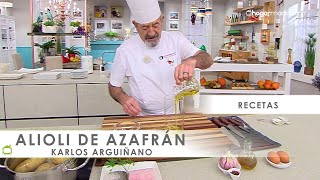 ALIOLI casero de AZAFRÁN con BATIDORA 🥚​👨🏻‍🍳​ Alioli en pocos minutos con Karlos Arguiñano ⏱️​ [upl. by Bernadine]