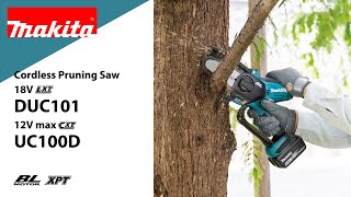 Makita CORDLESS 100MM PRUNING SAW DUC101 AND UC100D [upl. by Aicul]