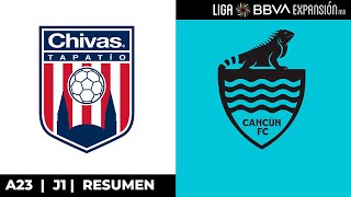 ¡Igualada en el Akron  Tapatío vs Cancún  Jornada 1  Apertura 2023  Liga BBVA Expansión MX [upl. by Amiarom]