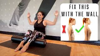 Fix Forward Head amp Rounded Shoulders Easy Wall Exercise For Better Posture In Minutes [upl. by Adair]