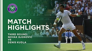 Novak Djokovic vs Denis Kudla  Third Round Highlights  Wimbledon 2021 [upl. by Flieger]