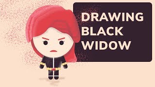 Drawing Black Widow Avengers Endgame in Adobe Illustrator  Flat 3D Design FanArt [upl. by Parshall]