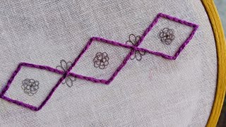 simple Border design for saree and dress and kurti  hand embroidery [upl. by Wilbert]