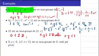 Groupes03 Sousgroupes dun groupe définition critères et exemples [upl. by Aserret]