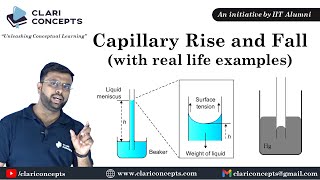 Capillary Rise and Fall explained with real life examples  Hindi [upl. by Hedges730]