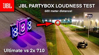 JBL Ultimate vs 2x 710  RAW Loudness test at 600 meter Distance [upl. by Suicul771]