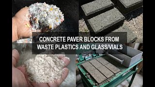 Plastic and Glass waste recycling into Concrete Brick [upl. by Viquelia]