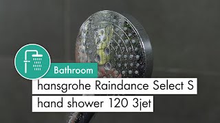 hansgrohe Raindance Select S hand shower 120 3jet with PowderRain [upl. by Ynneh]