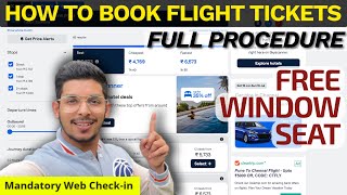 How to book Flight Ticket Web Checkin amp Free Window Seat LIVE BOOKING  FULL PROCESS [upl. by Alaaj]