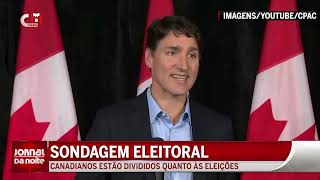 Sondagem Quase metade dos canadianos quer eleições federais [upl. by Ecirehs]