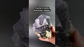 Large Blue Purple amp Gray Fluorite with Calcite Balochistan Pakistan [upl. by Idelle]