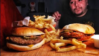 ASMR MCDONALDS MCRIB DOUBLE CHEESE BURGER FRIES MUKBANG EATING SOUNDS [upl. by Arriek786]