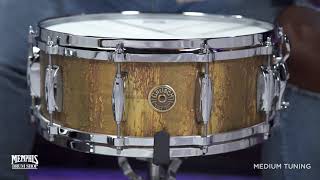 Gretsch 14x55 USA Custom Keith Carlock Signature Brass Snare Drum GAS5514KC [upl. by Ajak140]