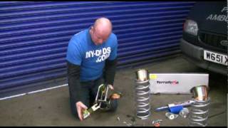 How to change Landrover Suspension 2 inch suspension lift with Gas Shocks [upl. by Eednahs]