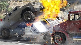 GTA 5 DESTRUCTIVE INSURGENT CRASHES  IMPACT COMPILATION 19 [upl. by Eidolem260]